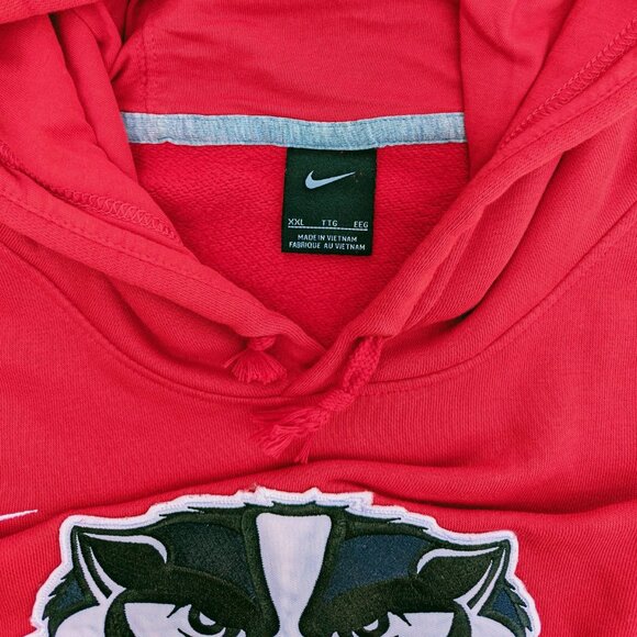 Vintage Nike Hoodie Center Swoosh Sweater Embroidered Wisconsin Badgers Size XXL - Picture 3 of 8